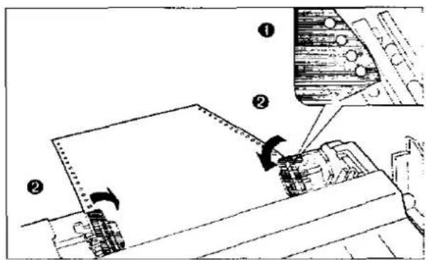 Technical diagram showing mechanical assembly steps with numbered annotations and directional arrows indicating motion or movement.