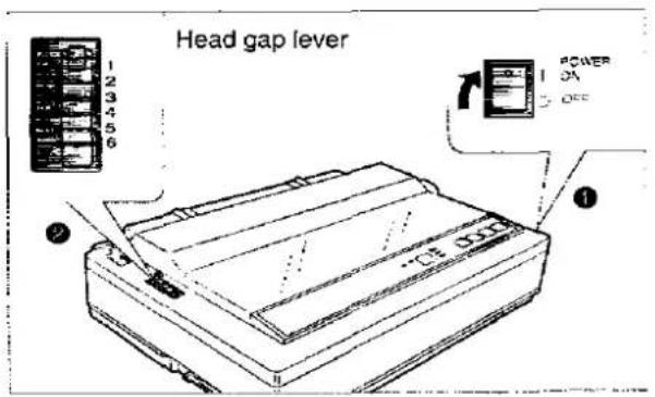 Head gap lever 1 2 3 4 5 6 POWER OA OFF ① ②