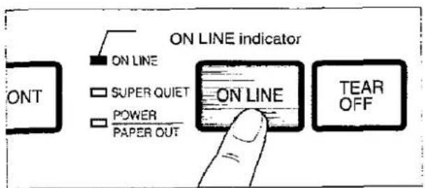 ON T ON LINE SUPER QIET POWER PAPER OUT ON LINE indicator ON LINE TEAR OFF