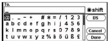 To. _ shift @ . _ - + # * = / 1 2 3 a b c d e f g h i j 4 5 6 k l m n o p q r s 0 7 8 9 t u v w x y z % ä ö ü B £ BS Cancel Done