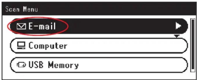 Scan Menu E-mail Computer USB Memory