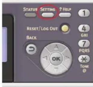 STATUS SETTING ? HELP 1 RESET/LOG OUT 4 GHI 7 PQRS * TONE 0 BACK OK
