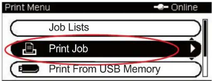 Print Menu Job Lists Print Job Print From USB Memory
