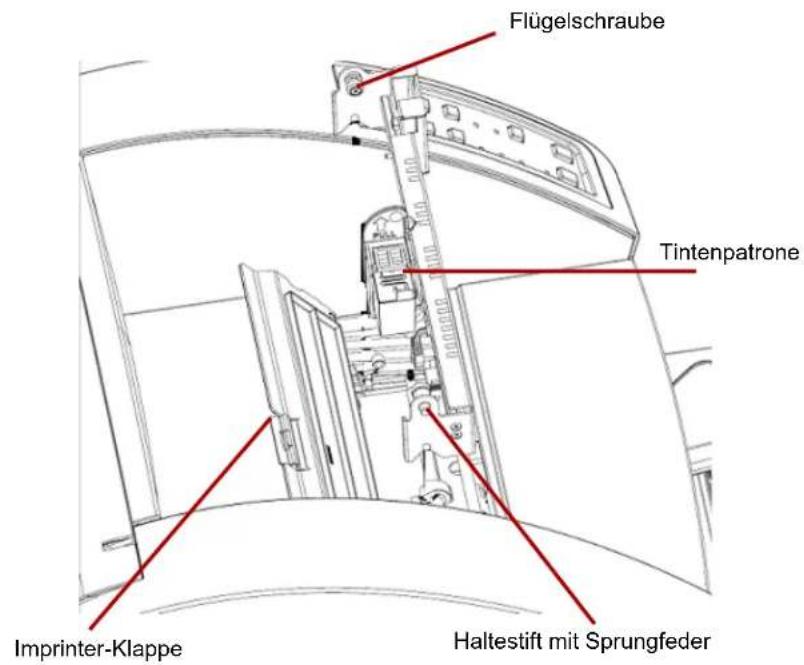 KODAK Ngenuity 9150DC - Vorderseiten-Imprinter und Tintenpatrone einsetzen - 3