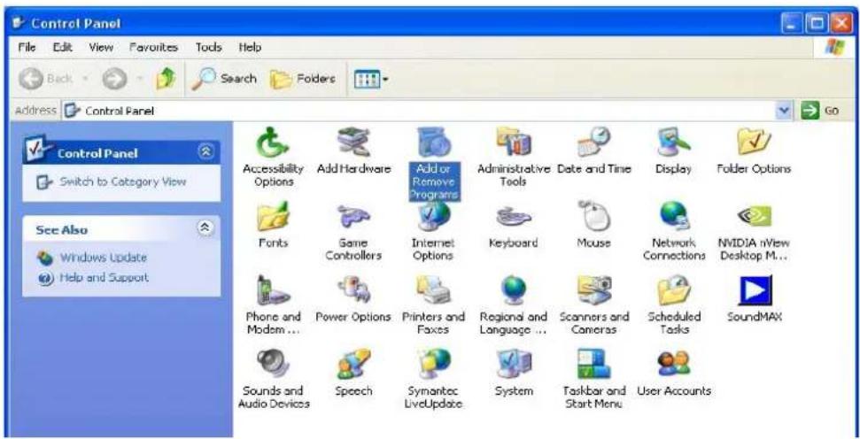 Control Panel File Edit View Favorites Tools Help Back Search Folders Address Control Panel Control Panel Switch to Category View See Also Windows Update Help and Support Accessibility Options Add Hardware Add or Remove Programs Administrative Tools Date and Time Display Folder Options Fonts Game Co…