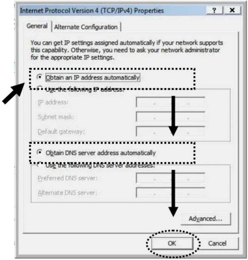 Internet Protocol Version 4 (TCP/IPv4) Properties General | Alternate Configuration | You can get IP settings assigned automatically if your network supports this capability. Otherwise, you need to ask your network administrator for the appropriate IP settings. Obtain an IP address automatically Use…