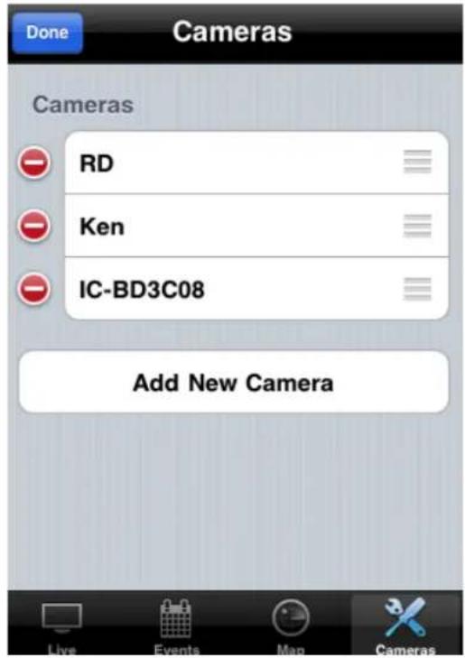 Done Cameras Cameras RD Ken IC-BD3C08 Add New Camera
