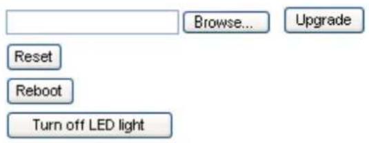 Browse... Upgrade Reset Reboot Turn off LED light