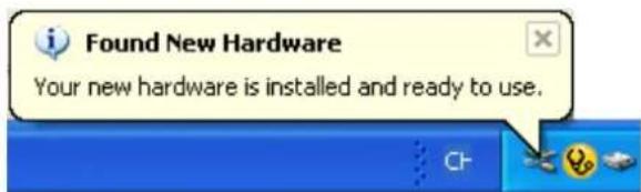 Found New Hardware Your new hardware is installed and ready to use.