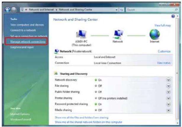Network and Sharing Center View full map ASKV-PC (This computer) Network Internet Network (Private network) Customize Access Local and Internet Connection Local Area Connection View status Sharing and Discovery Network discovery ● On File sharing ● Off Public folder sharing ● Off Printer sharing ● Off (no printers installed) Password protected sharing ● On Media sharing ● Off Show me all the files and folders I own sharing. Show me all the shared network folders on this computer