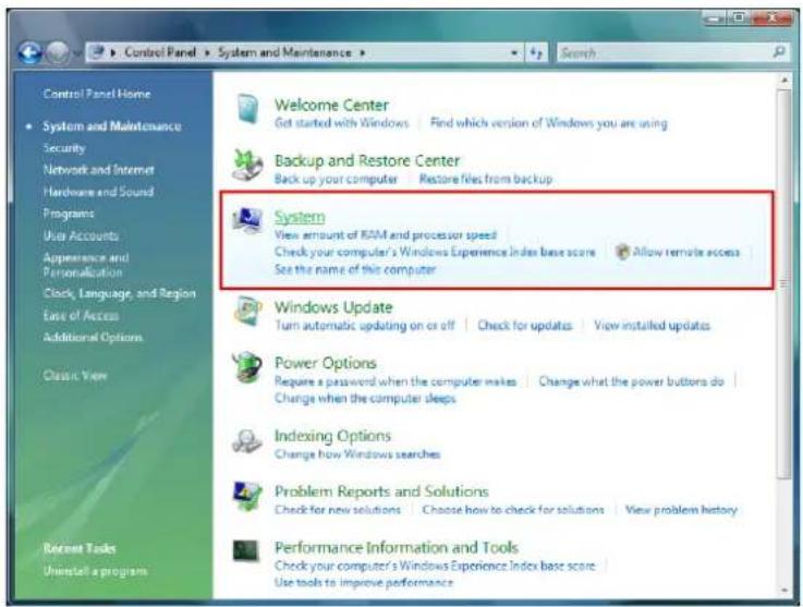 Control Panel Home System and Maintenance Security Network and Internet Hardware and Sound Programs User Accounts Appearance and Personalization Clock, Language, and Region Ease of Access Additional Options Classic View Recent Tools Uninstall a program Welcome Center Get started with Windows Find which version of Windows you are using Backup and Restore Center Back up your computer Restore files from backup System View amount of RAM and processor speed Check your computer's Windows Experience Index base score Allow remote access See the name of this computer Windows Update Turn automatic updating on or off Check for updates View installed updates Power Options Require a password when the computer makes Change what the power buttons do Change when the computer sleeps Indexing Options Change how Windows searches Problem Reports and Solutions Check for new solutions Choose how to check for solutions View problem history Performance Information and Tools Check your computer's Windows Experience Index base score Use tools to improve performance