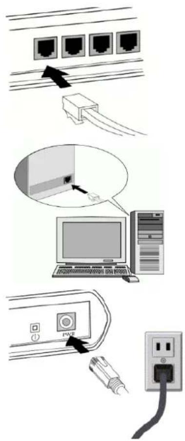 Diagram illustrating network connection setup with server, computer, and power switch components