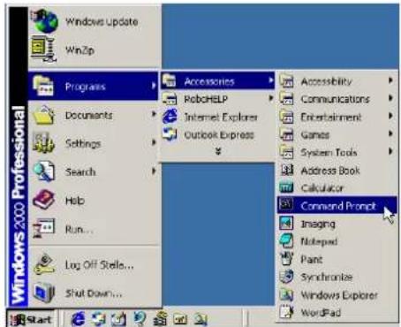 Windows Update WinZip Progress Accessories Documents RoboHELP Internet Explorer Outlook Express Accessibility Communications Entertainment Games System Tools Address Book Calculator Command Prompt Imaging Notepad Paint Synchronize Windows Explorer WordPad Log Off Stella... Shut Down... Start