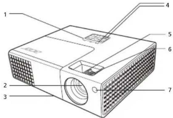 ACER X1340W - Aussehen des Projektors - 1