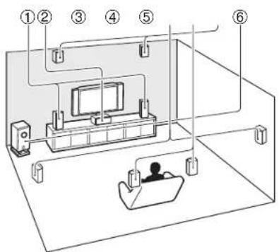 Diagram of a TV setup with numbered components for viewing and viewing applications