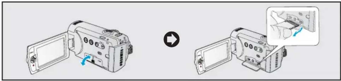 SAMSUNG SMX-F400LP - DE GEHEUGENKAART (NIET BIJGELEVERD) PLAATSEN EN VERWIJDEREN - 1