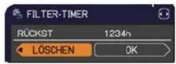 FILTER-TIMER RÜCKST 1234h LÖSCHEN OK