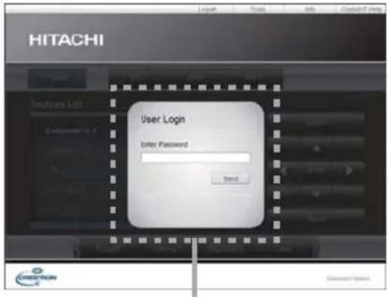 HITACHI User Login Enter Password Send