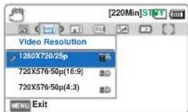 Video Resolution 1280X720:25p 720X576:50p(16:9) 720X576:50p(4:3)