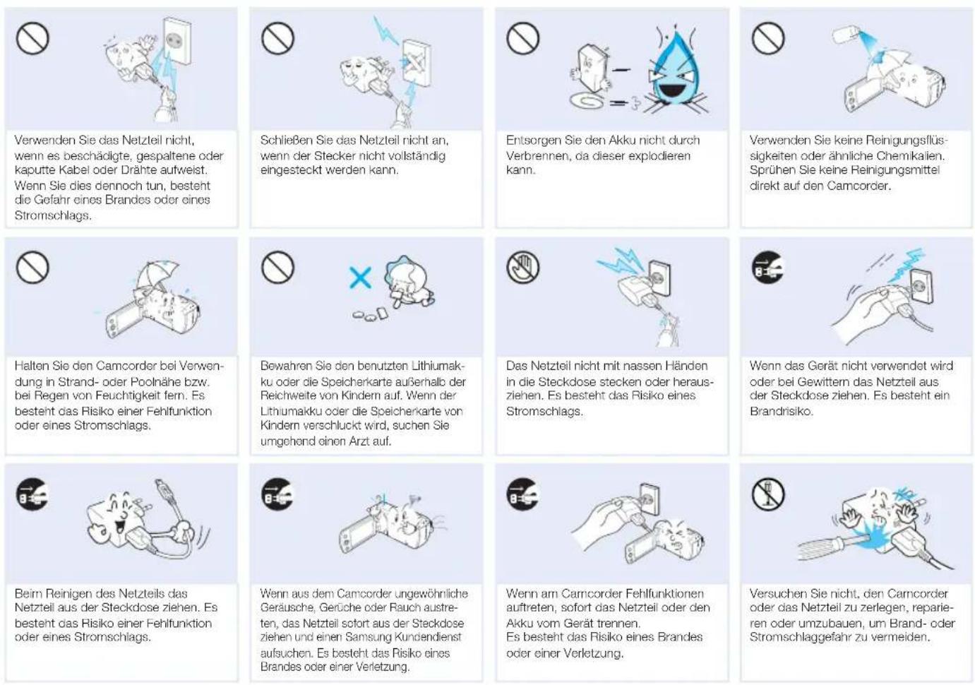 SAMSUNG HMX-F800SP - WARNUNG - 17