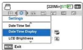 SAMSUNG HMX-F800SP - Date/Time Display (Dat/Uhrzeit) - 1