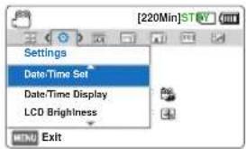 SAMSUNG HMX-F800SP - Date/Time Set (Dat/Zeiteinst) - 1