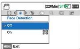 Face Detection Off On MENU Exit