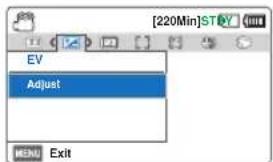 EV Adjust MENU Exit
