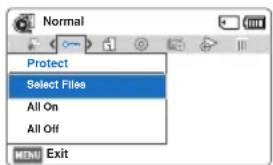Normal Protect Select Files All On All Off MENU Exit