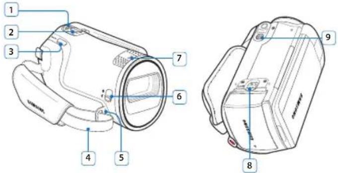 SAMSUNG HMX-F800SP - Ansicht von oben/Rechts &amp; von Unterseite - 1