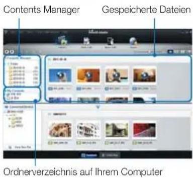 Contents Manager Gespeicherte Dateien Ordnerverzeichnis auf Ihrem Computer