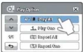 Play Option Play All Play One Repeat All Repeat One