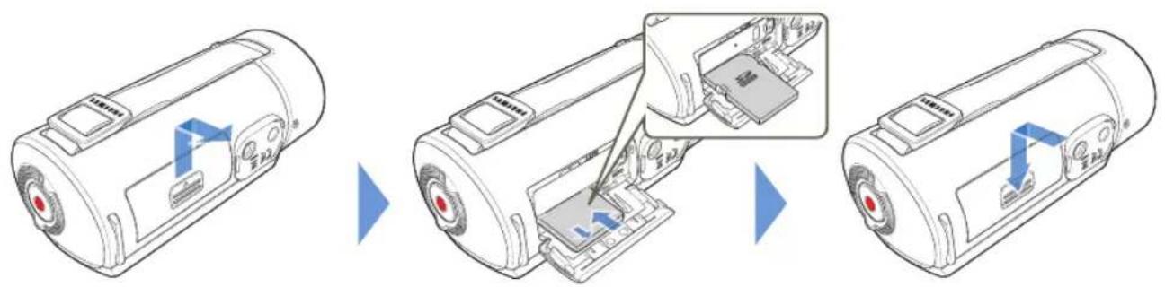 SAMSUNG HMX-Q130TP - SPEICHERKARTE EINSETZEN/ENTFERNEN (NICHT IM LIEFERUMFANG ENTHALTEN) - 1