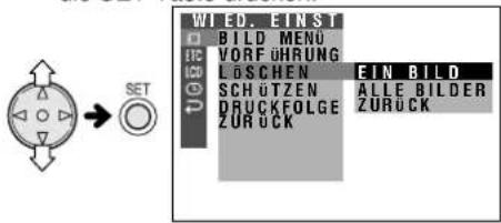 WIED. EINST BILD MENU VORF UHRUNG LOSCHEN EIN BILD SCHÜTZEN ALLE BILDER DRUCKFOLGE ZURUCK ZURUCK