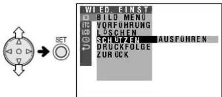 SET WIED EINST BILD MENU VORFÜHRUNG LOSCHEN SCHUTZEN DRUCKFOLGE ZUR ÜCK AUSFÜHREN