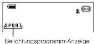 SPORT Belichtungsprogramm-Anzeige