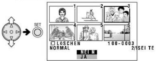 SET 1 2 3 4 5 6 □ LOSCHEN NORMAL 100-0003 2/SEI TE NHN JA