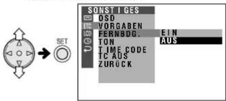 SONSTIGES OSD VORGABEN FERNBDG. EIN TON AUS TIME CODE TC AUS ZURÜCK