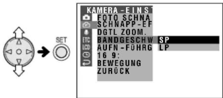 KAMERA -EINS FOTO SCHNA SCHNAPP -EF DGTL ZOOM. BANDGESCHW SP AUFN -FÜHRG LP 16 9: BEWEGUNG ZURÜCK
