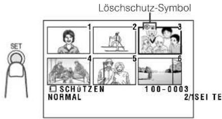 Löschschutz-Symbol SET 1 2 3 4 5 6 □ SCHÜTZEN NORMAL 100-0003 2/SEI TE