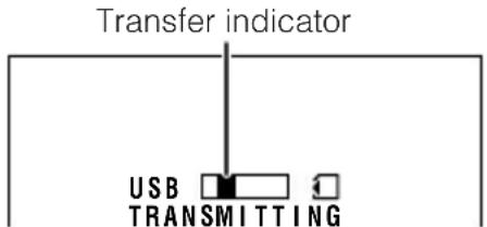 Transfer indicator USB 1 TRANSMITTING