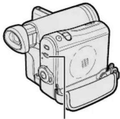 Line drawing of a vintage flat-screen digital camera with no text or symbols.