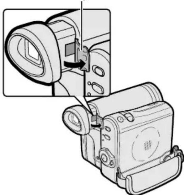 Illustration of a vintage digital camera with an inset showing a close-up of the lens and adjustment panel (no text or symbols)