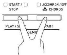 CASIO Celviano AP-6 - While holding down the ⑦ (PART) button, press the ⑥ (PLAY/STOP) button. - 1