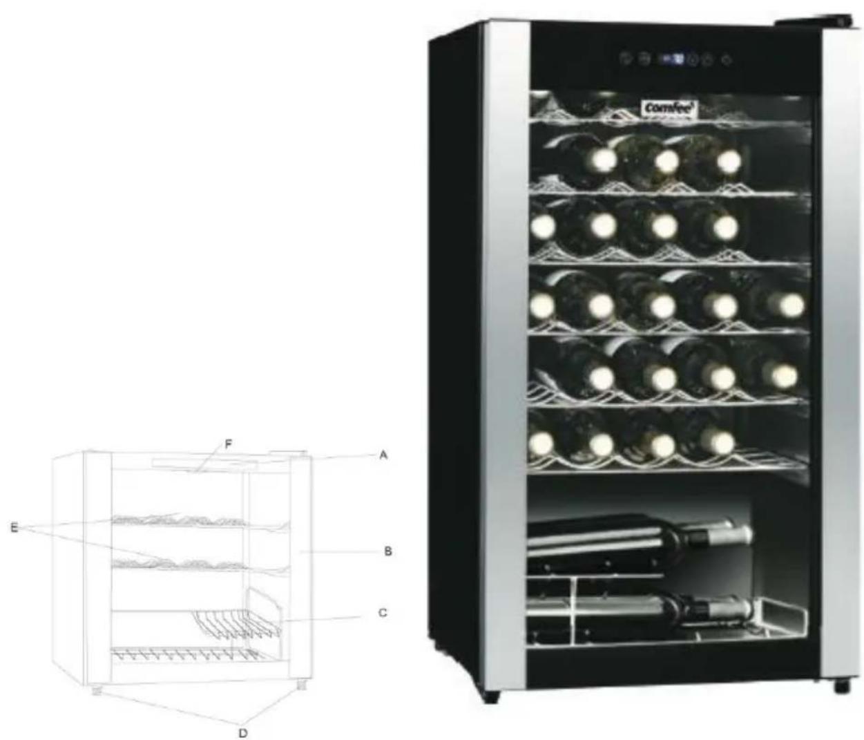 COMFEE HS-116WEN - Beschreibung des Weinkühlschrankes - 1