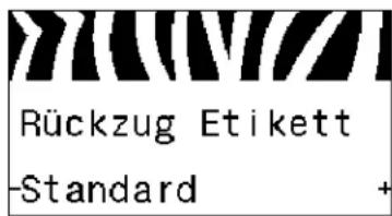 Rückzug Etikett -Standard +