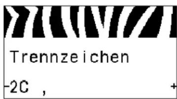 Trennzeichen -2C , +