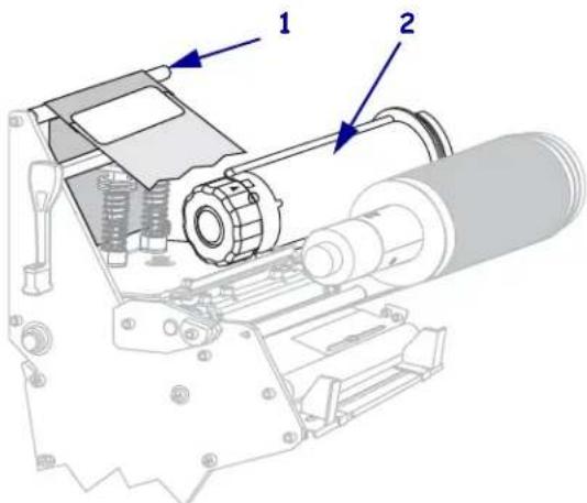 ZEBRA 105SLPlus - Führen Sie zum Einlegen des Farbbands die folgenden Schritte aus: - 11