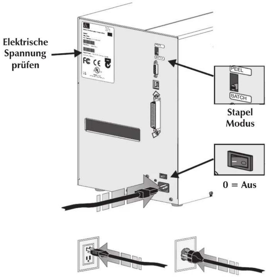 Elektrische Spannung prüfen PEEL BATCH Stapel Modus 0 = Aus