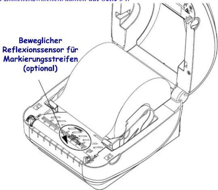 Beweglicher Reflexionssensor für Markierungsstreifen (optional)